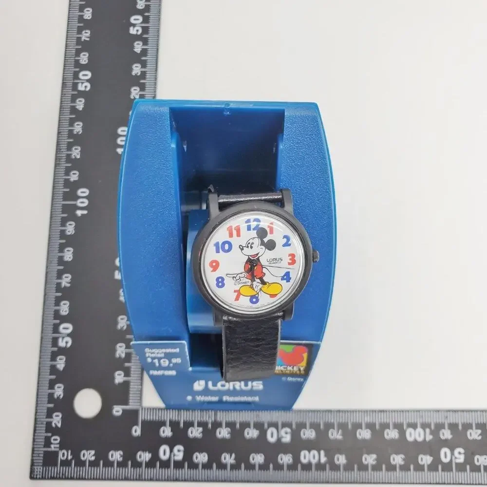 Disney X Lorus Mickey Mouse Blue & Red Plastic VTG Watch NOS